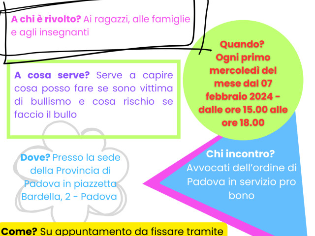 Locandina Sportello Bullismo